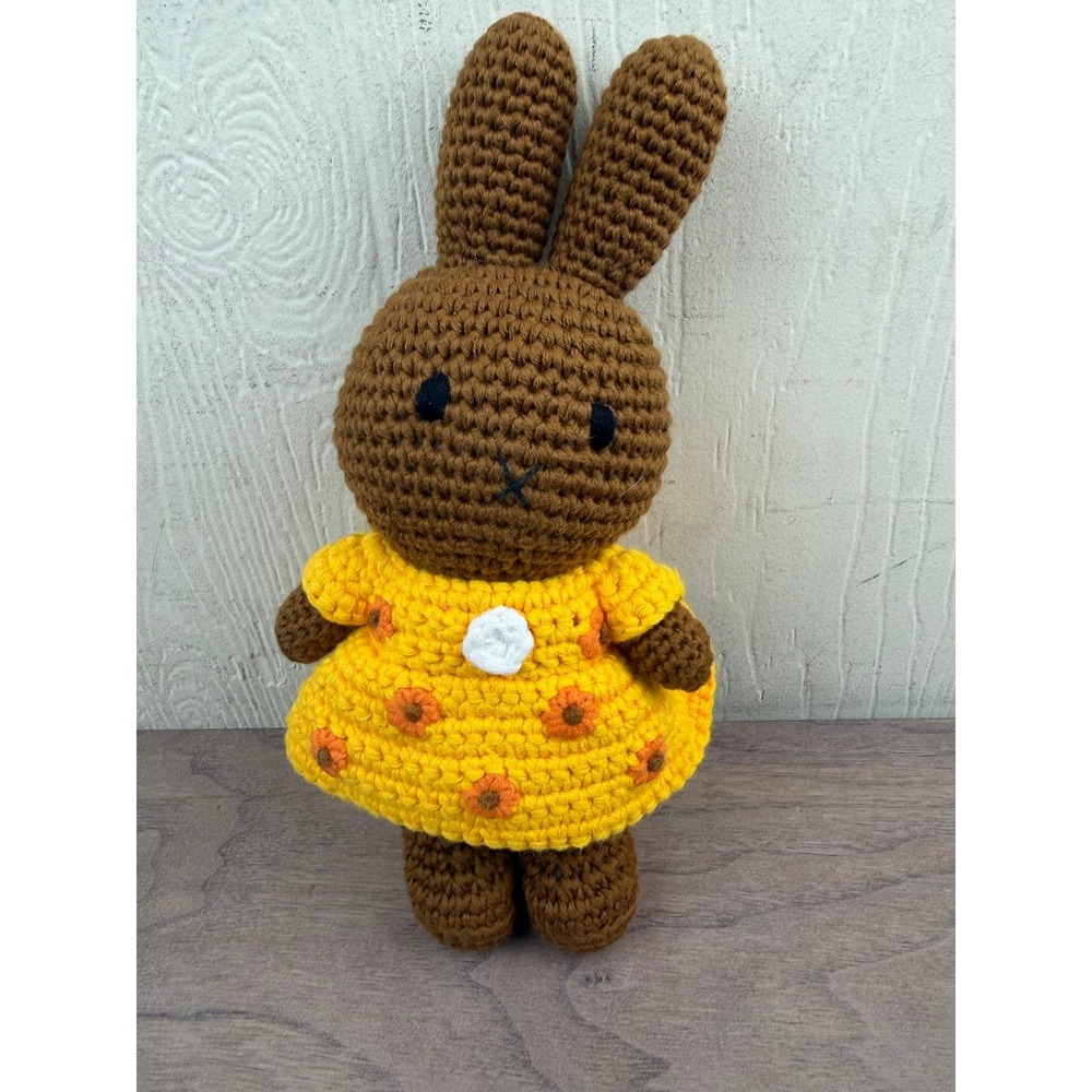 Just Dutch Melanie Miffy Bunny Crochet Amigurumi Organic Cotton Yellow Dress